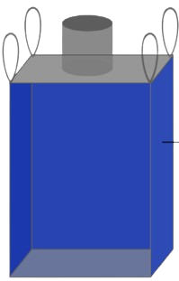 4-panel FIBC bulk bag with reinforced stitched panels for superior strength.
